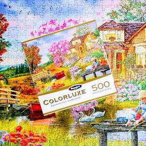 Charming "Country" (500) Piece RoseArt Colorluxe Jigsaw Puzzle ~ Lovely Image!
